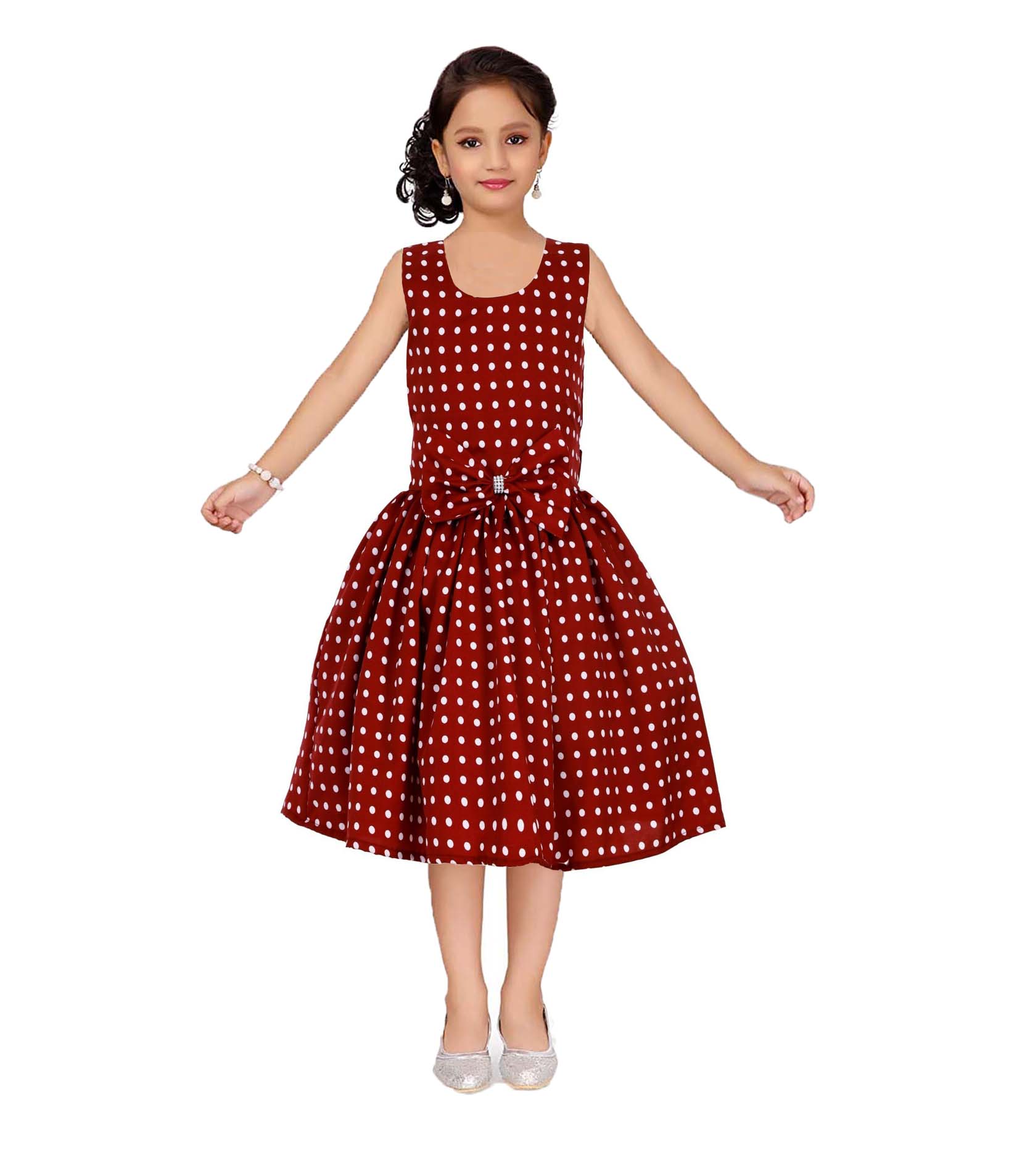 Asmaani Kids Party Wear Stylish Dresses, Perfect for Parties, Functions & Vacations - Maroon | Grocsy