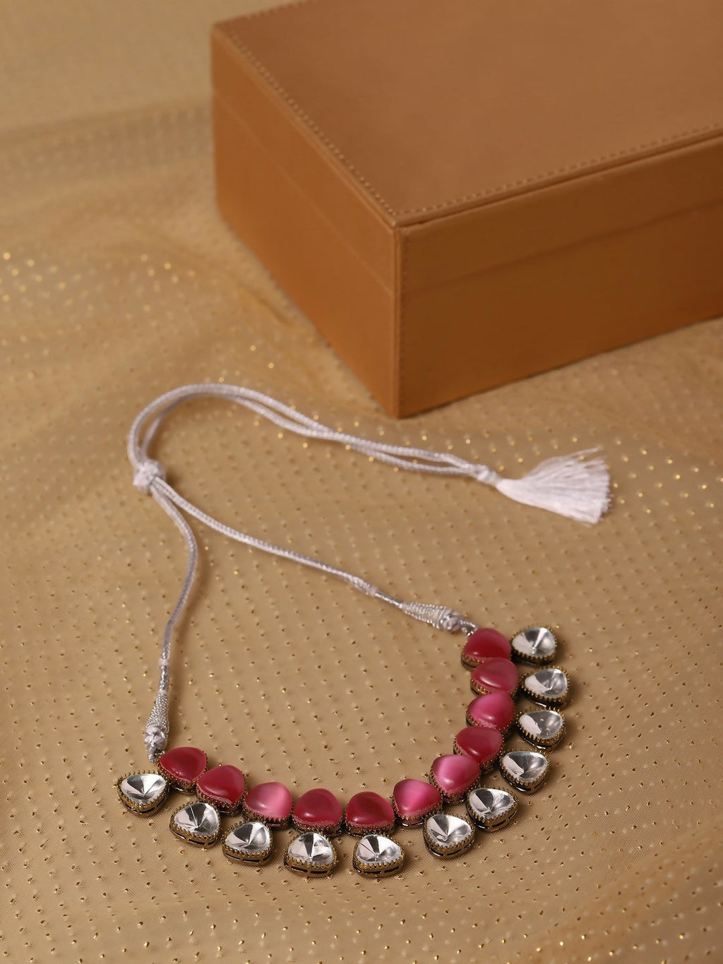 Pink and Kundan Stone Neckpiece- Ruby Raang | Grocsy