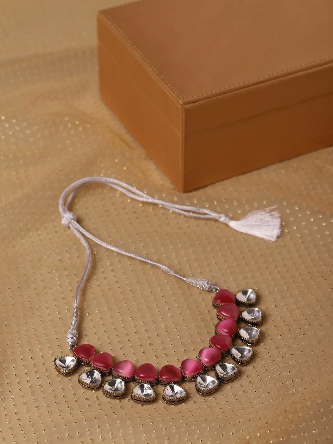 Pink and Kundan Stone Neckpiece- Ruby Raang | Grocsy