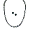 J Pearls Single Line Grey Pearl Set - Real Pearl Jewelry | Grocsy