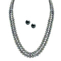 J Pearls 2 String Grey Pearl Set - Real Pearl Jewelry