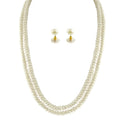 J Pearls 2 String White Pearl Set - Real Pearl Jewelry