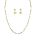 J Pearls 1 Line Oval Pearl Necklace - Real Pearl Jewelry | Grocsy