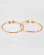 VOJ Stainless Steel Gold-Polished Bangle Set (Pack of 2) | Grocsy