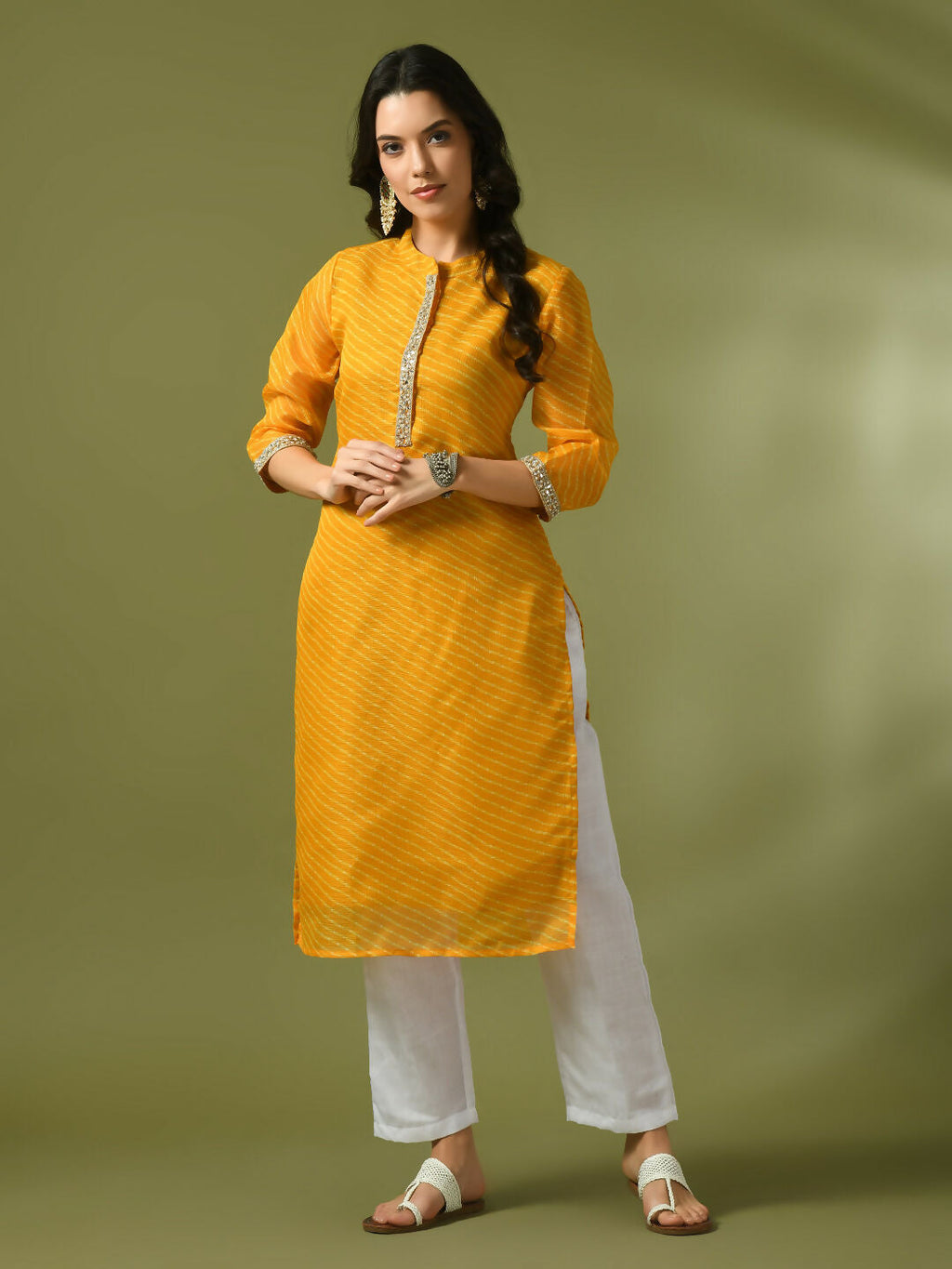 Myshka Women's Yellow Printed Cotton Blend Straight Party Kurta Set | Grocsy