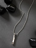 NVR Men's Silver-Plated Stainless Steel Pendant with Chain | Grocsy