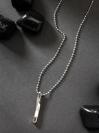NVR Men's Silver-Plated Stainless Steel Pendant with Chain | Grocsy