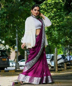 DEIANA'S Beautiful Designer Golden zari Soft Lichi Silk Saree - Majenta | Grocsy