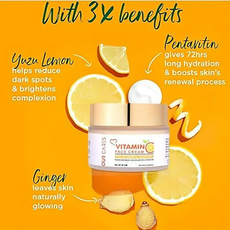 Our Cares Vitamin C Face Cream for Glowing & Clear Skin | Grocsy