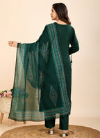 Prazu Fashion Green Printed Cotton Blend Festival Wear Salwar Suit | Grocsy