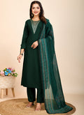 Prazu Fashion Green Printed Cotton Blend Festival Wear Salwar Suit | Grocsy
