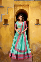 Evanik Pure Chanderi With Thread Work Lehenga Choli | Grocsy