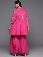 Ahalyaa Women's Traditional Wear Co-ords - Pink | Grocsy