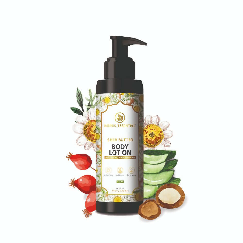 Korus Essential Shea Butter Body Lotion With Vitamin E & Chamomile Extract | Grocsy