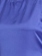 Janasya Royal Blue Straight Satin Pant Co-ord Sets | Grocsy