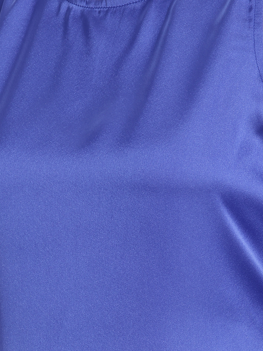 Janasya Royal Blue Straight Satin Pant Co-ord Sets | Grocsy