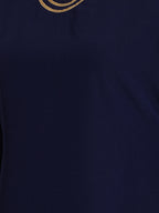 Janasya Navy Blue Straight Crepe Kurta,Bottom & Dupatta | Grocsy