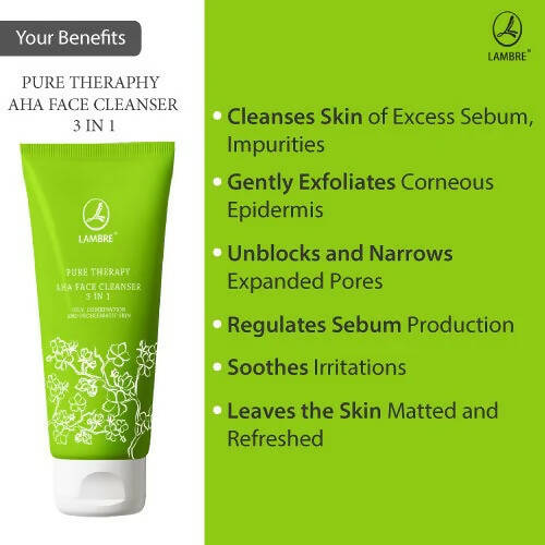 Lambre Pure Therapy AHA Face Cleanser 3 in 1 | Grocsy