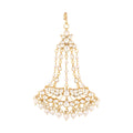 Nuyug 22K Gold-Plated Kundan & Pearl Studded Jhumar Paasa Head Jewellery | Grocsy