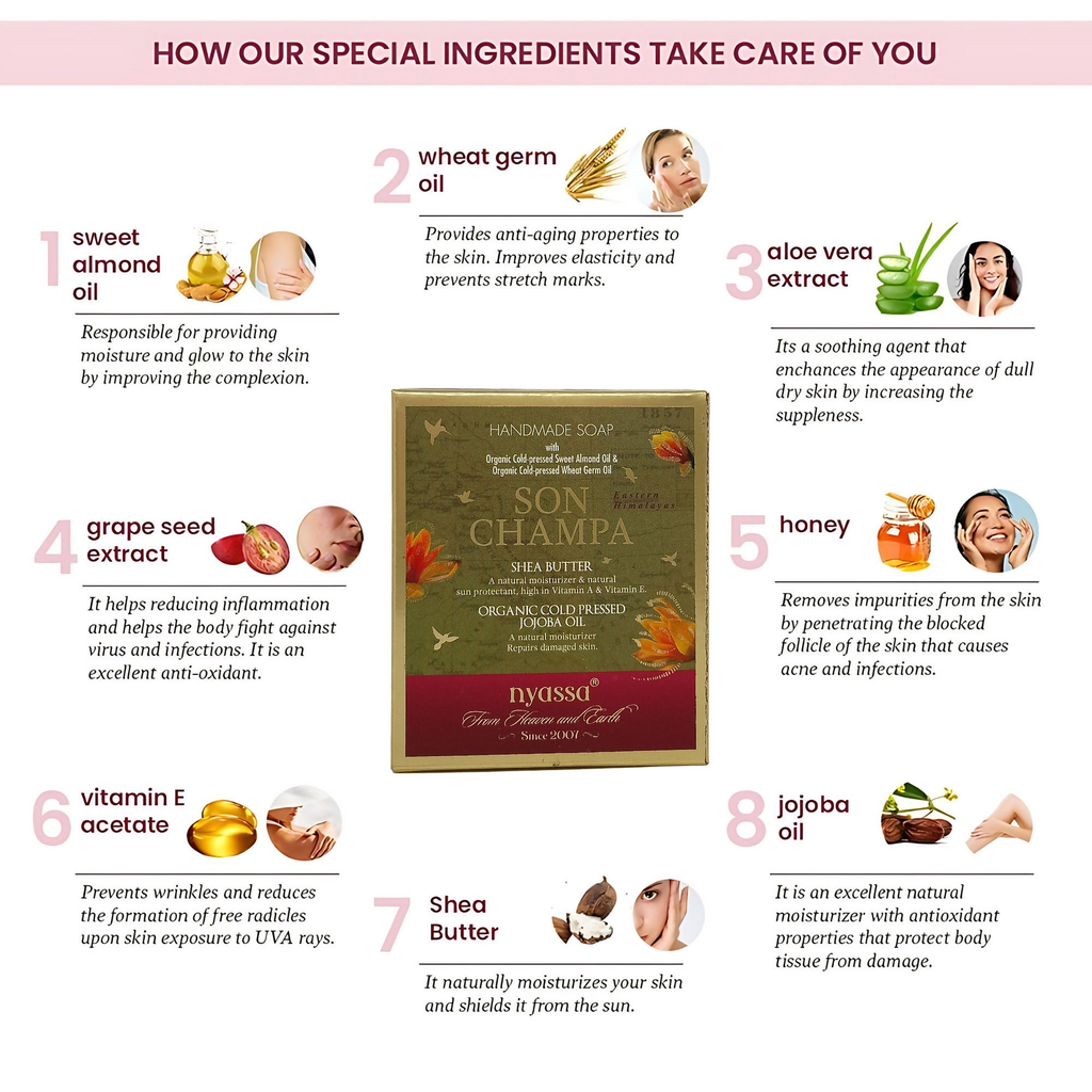 Nyassa Son Champa Handmade Soap | Grocsy
