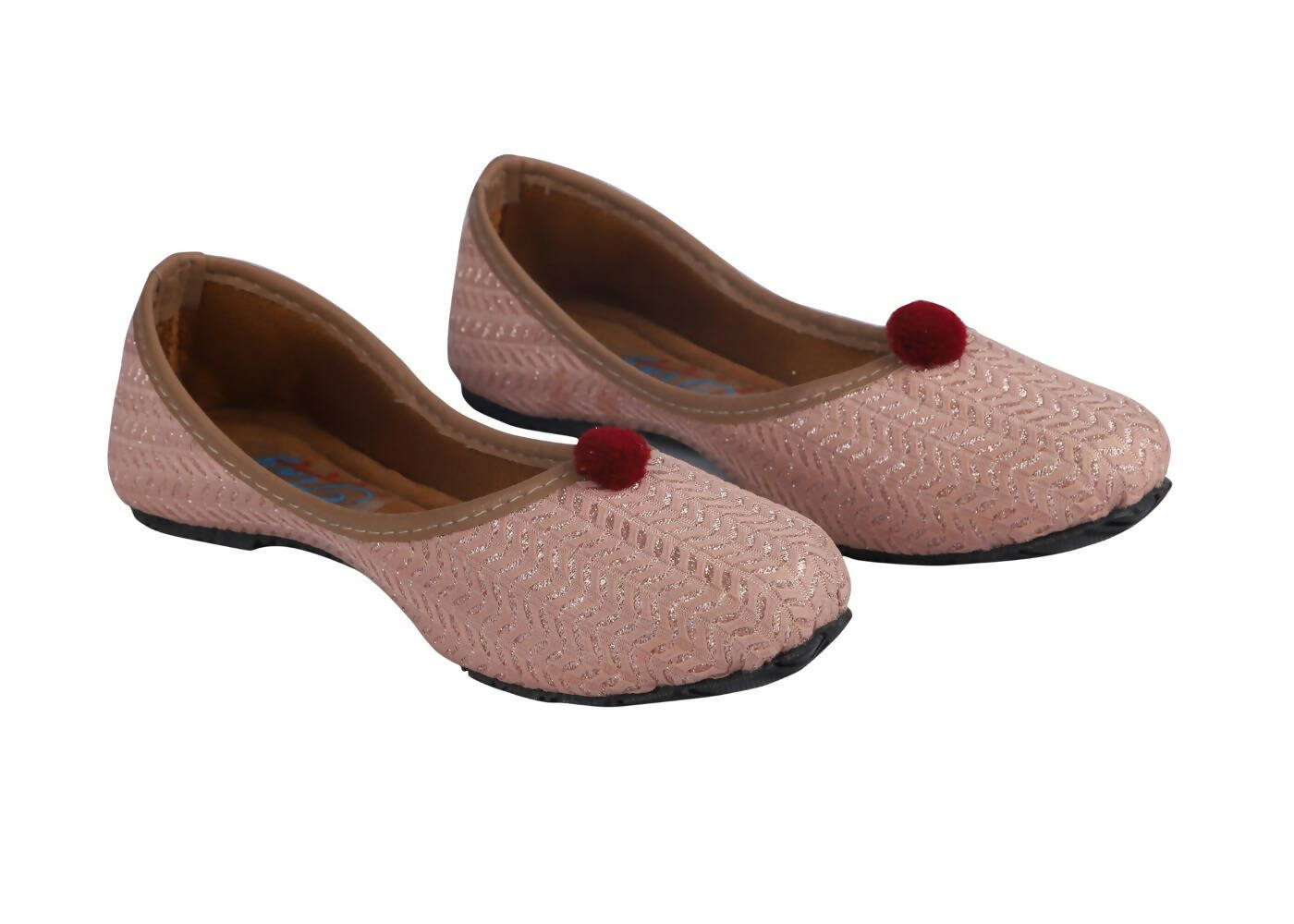 Tiny Bugs Girls Ethnic Wear Juttis - Rose Gold | Grocsy
