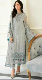 Anaita Sky Blue Fox Georgette Stitched Suit with Embroidery Sequence Work & Khatli Work | Grocsy