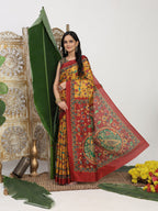 Shivam Fabrics Mustard Tussar Silk Fabric Printed Saree | Grocsy