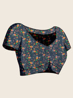 Dwija Fashion Black Casual Wear Linen Saree Mirror Work With Unstitched Blouse | Grocsy