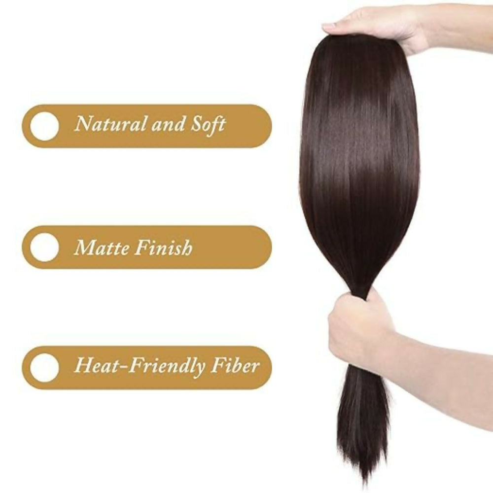 Bronson Professional 24 Clip-In Hair Extensions Dark Brown Straight Hair - Volume - 2 | Grocsy