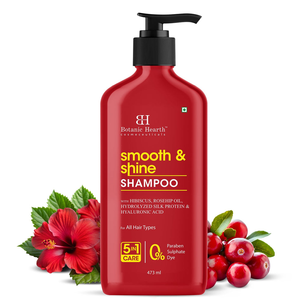Botanic Hearth Smooth and Shine Shampoo with Hibiscus extract & Rosehip Oil | Grocsy