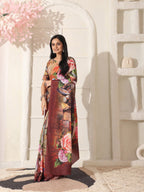 Shivam Fabrics Multi Color Turkey Fabric Printed Saree | Grocsy