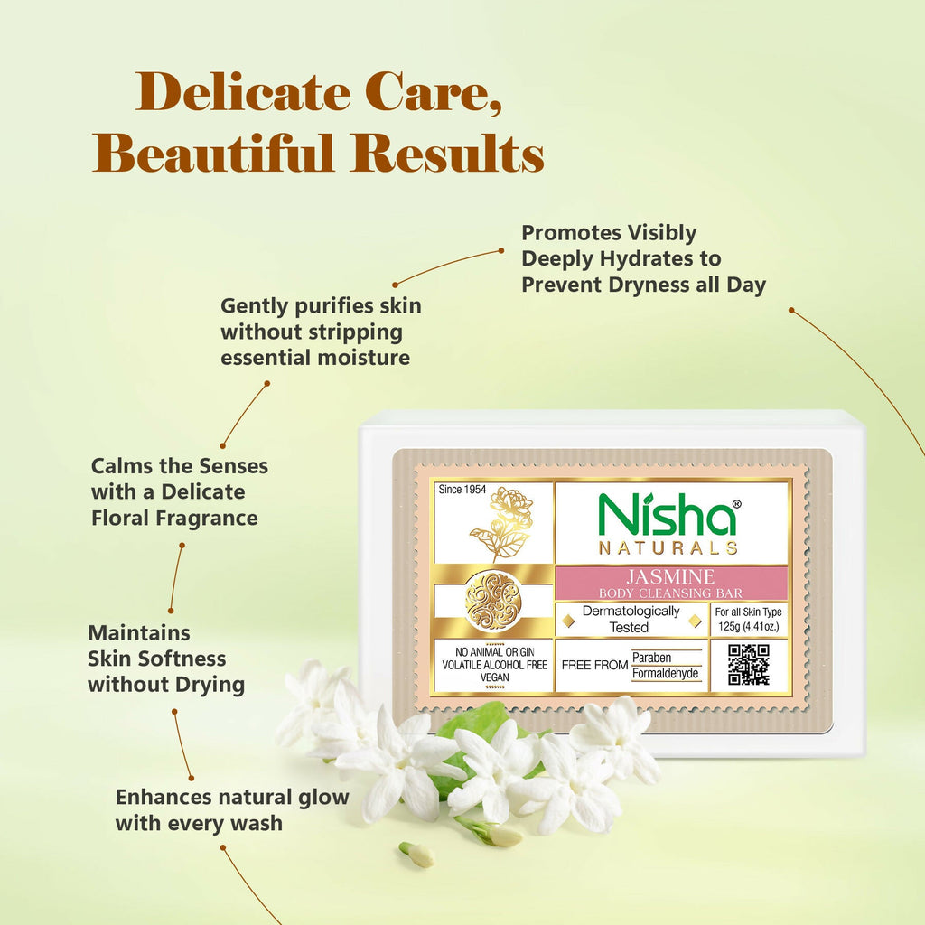 Nisha Jasmine Body Cleansing Soap Bar | Grocsy