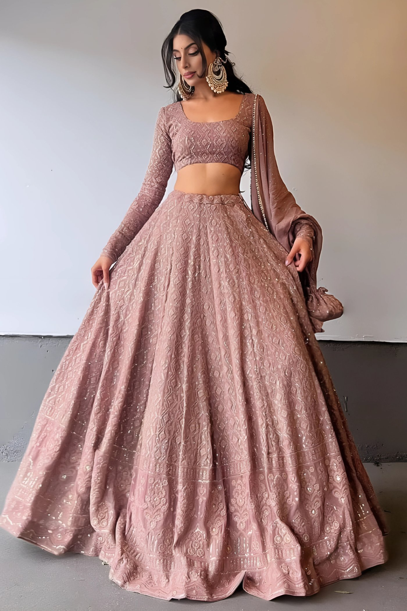 Lehenga Mart Designer Wedding Lehenga Choli For Women - Chocolate | Grocsy