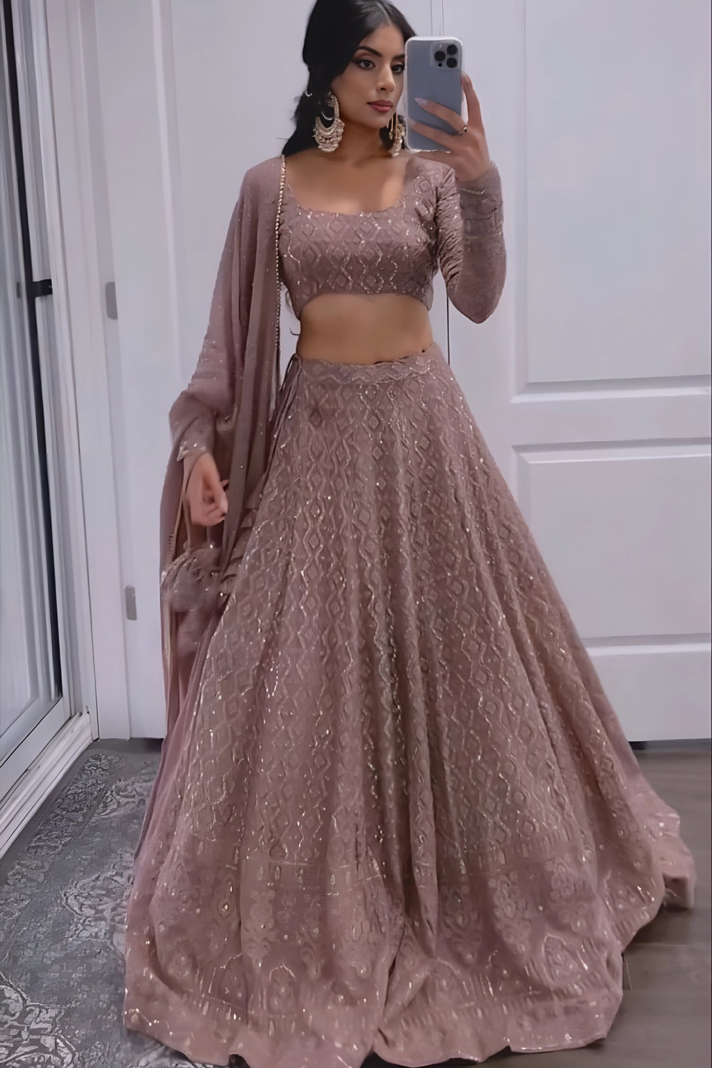 Lehenga Mart Designer Wedding Lehenga Choli For Women - Chocolate | Grocsy