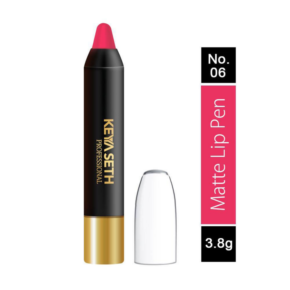 Keya Seth Aromatherapy Professional Matte Lip Pen - Rose Pink 06 | Grocsy