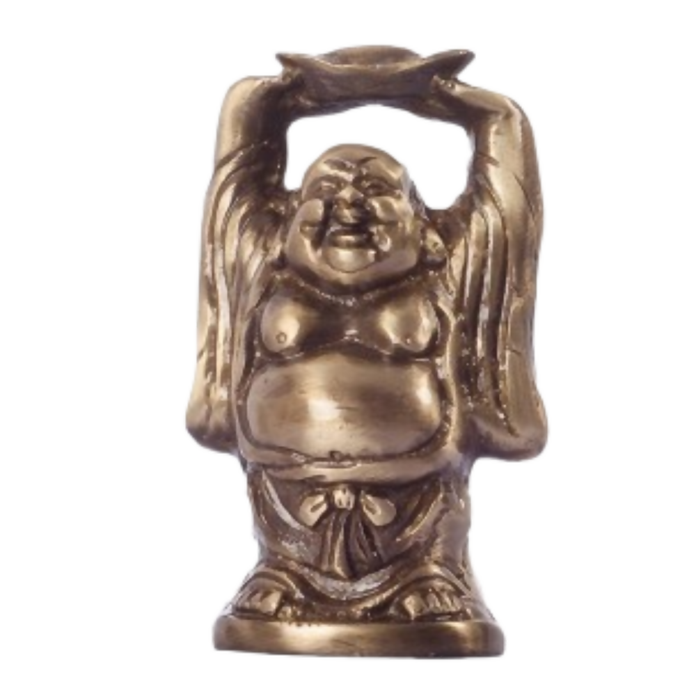 eCraftIndia Antique Finish Laughing Buddha Brass Showpiece | Grocsy