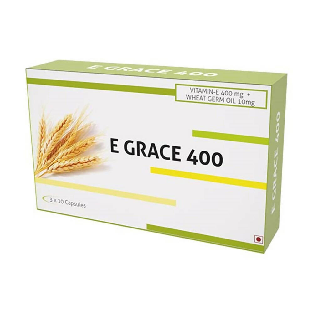 Nutra Grace Vitamin E 400mg + Wheat Germ Oil 10mg Capsules | Grocsy