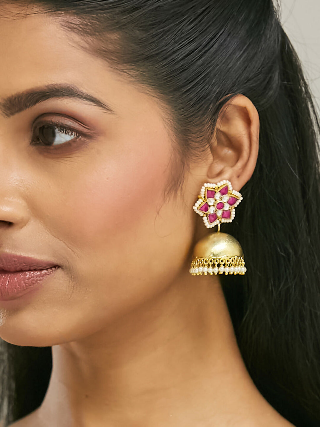 Nuyug 22k Gold-Plated Jhumkas | Grocsy