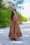 Sonakshi Women's Multycolor Rayon Digital Print Full Round Flair Anarkali Gown Set | Grocsy