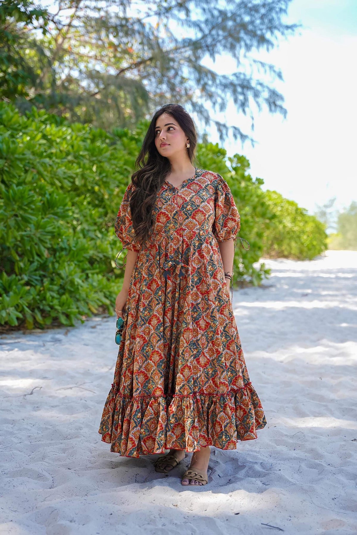 Sonakshi Women's Multycolor Rayon Digital Print Full Round Flair Anarkali Gown Set | Grocsy