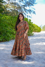 Sonakshi Women's Multycolor Rayon Digital Print Full Round Flair Anarkali Gown Set | Grocsy
