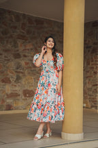 Sonakshi Women's Multycolor Rayon Digital Print Full Round Flair Anarkali Gown Set | Grocsy