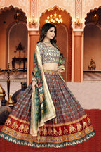 Sonakshi Women's Multicolor Dola Silk Digital Printed Lehenga Choli With Dupatta | Grocsy