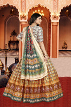 Sonakshi Women's Multicolor Dola Silk Digital Printed Lehenga Choli With Dupatta | Grocsy