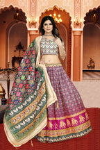 Sonakshi Women's Multicolor Dola Silk Digital Printed Lehenga Choli With Dupatta | Grocsy