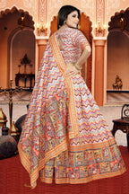 Sonakshi Women's Multicolor Dola Silk Digital Printed Lehenga Choli With Dupatta | Grocsy