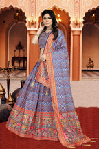 Sonakshi Women's Multicolor Dola Silk Digital Printed Lehenga Choli With Dupatta | Grocsy
