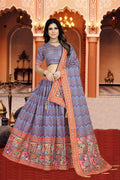 Sonakshi Women's Multicolor Dola Silk Digital Printed Lehenga Choli With Dupatta | Grocsy
