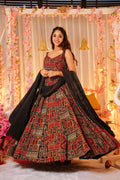 Sonakshi Women's Red Rayon Digital Print Full Round Flair Anarkali Gown Set With Dupatta | Grocsy