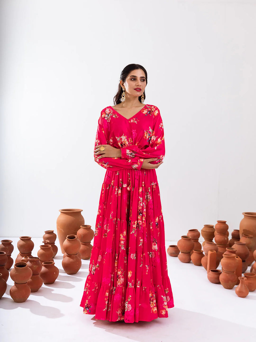 Sonakshi Women's Rani Air Tex Chinon Digital Printed Lehenga Choli | Grocsy